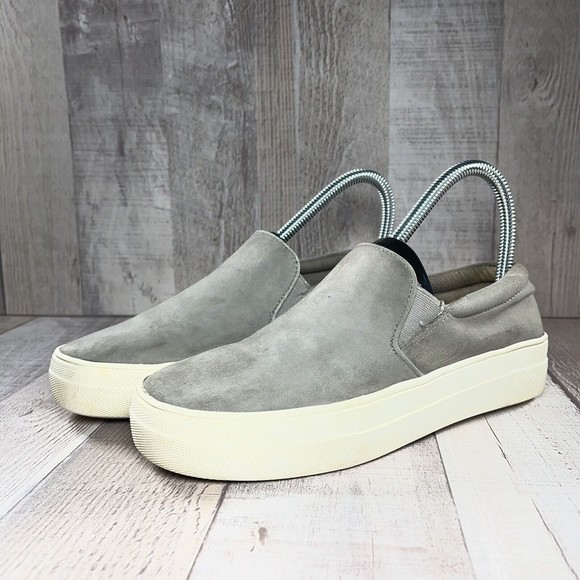 Steve Madden Women's Gills Platform Suede Leather Shoes Slip-On Gray Size 5.5 M - Picture 1 of 13